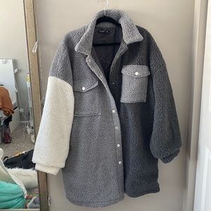 Tri Colored Sherpa Coat